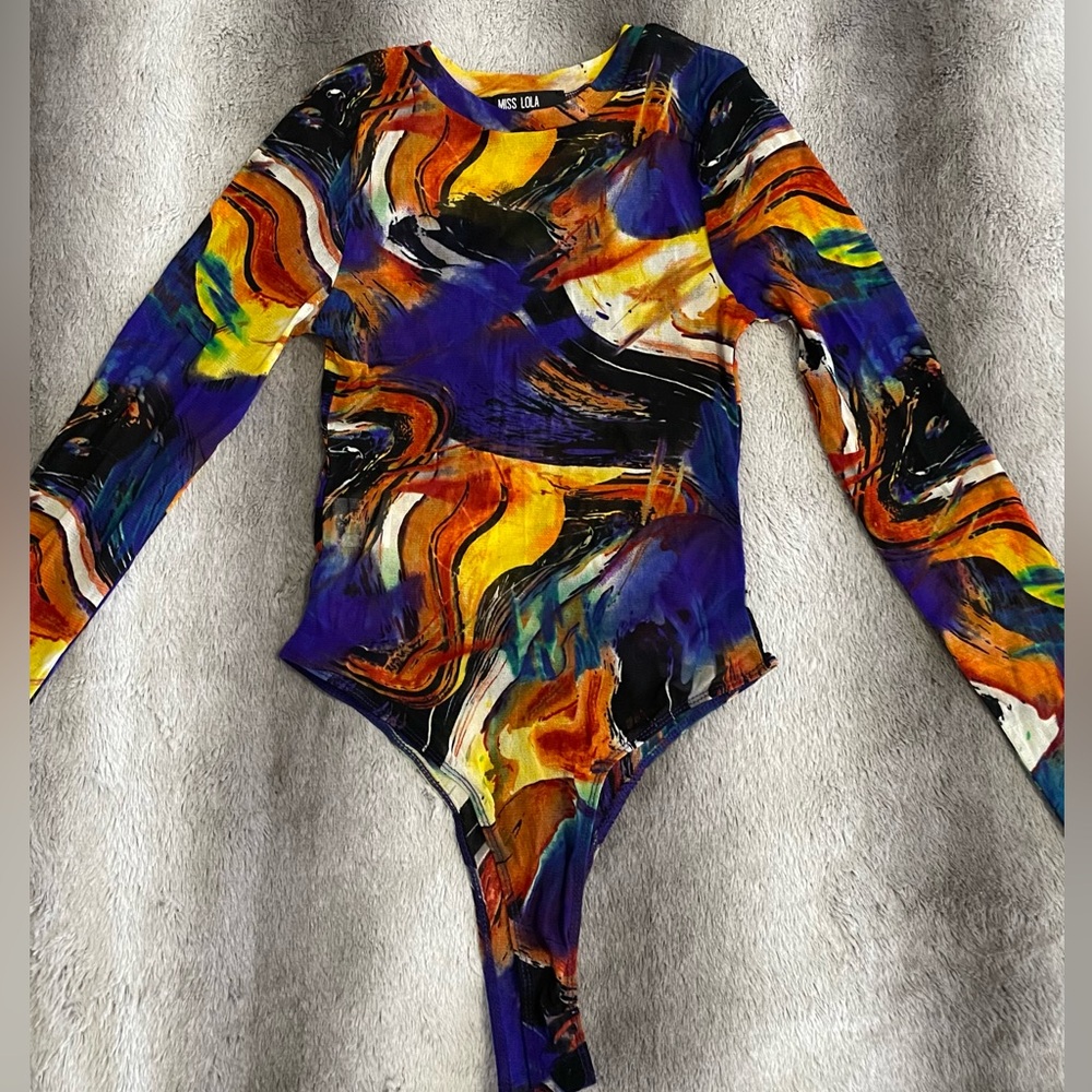 NWOT Sheer Long Sleeve Bodysuit